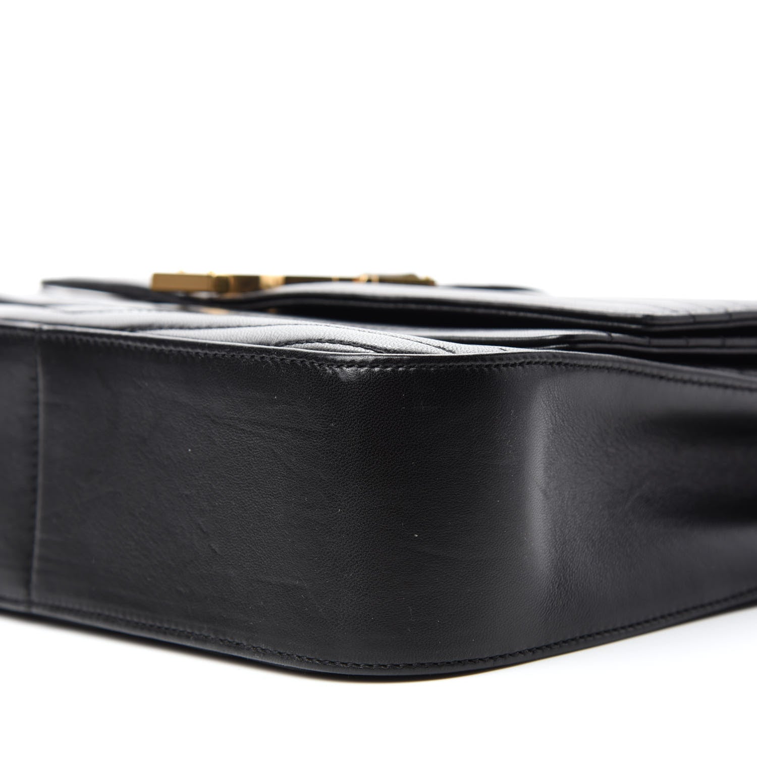 Saint Laurent Lambskin Matelasse Chevron Monogram Medium Sulpice Bag Black 7 of 11