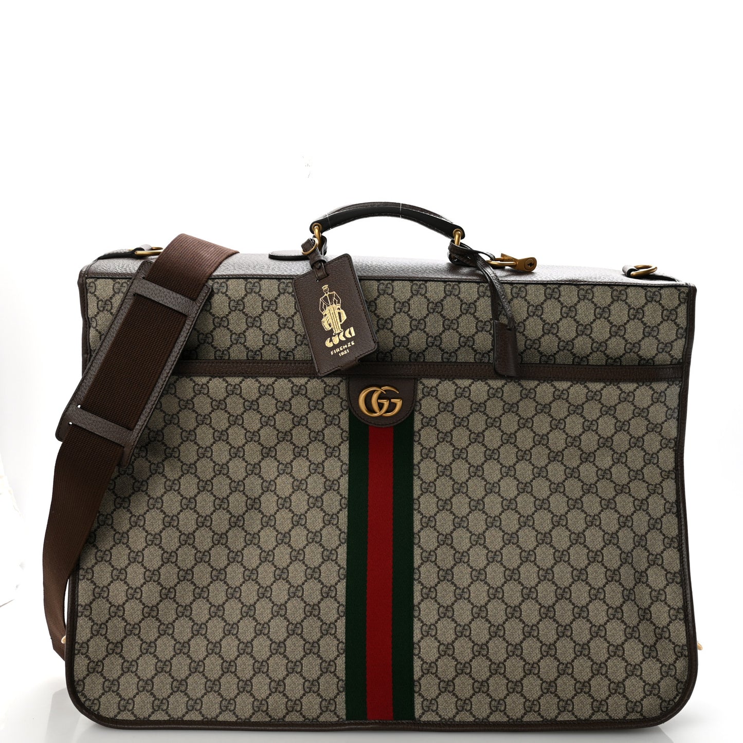 GG Supreme Monogram Web Savoy Garment Bag Beige Ebony New Acero