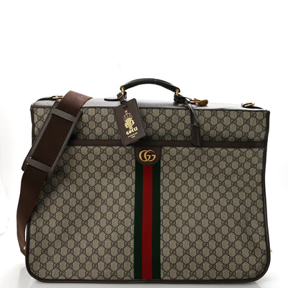 Gucci GG Supreme Monogram Web Savoy Garment Bag Beige Ebony New Acero 1 of 10