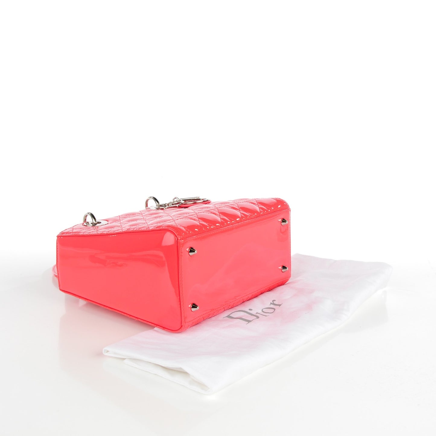 Patent Cannage Medium Lady Dior Light Coral