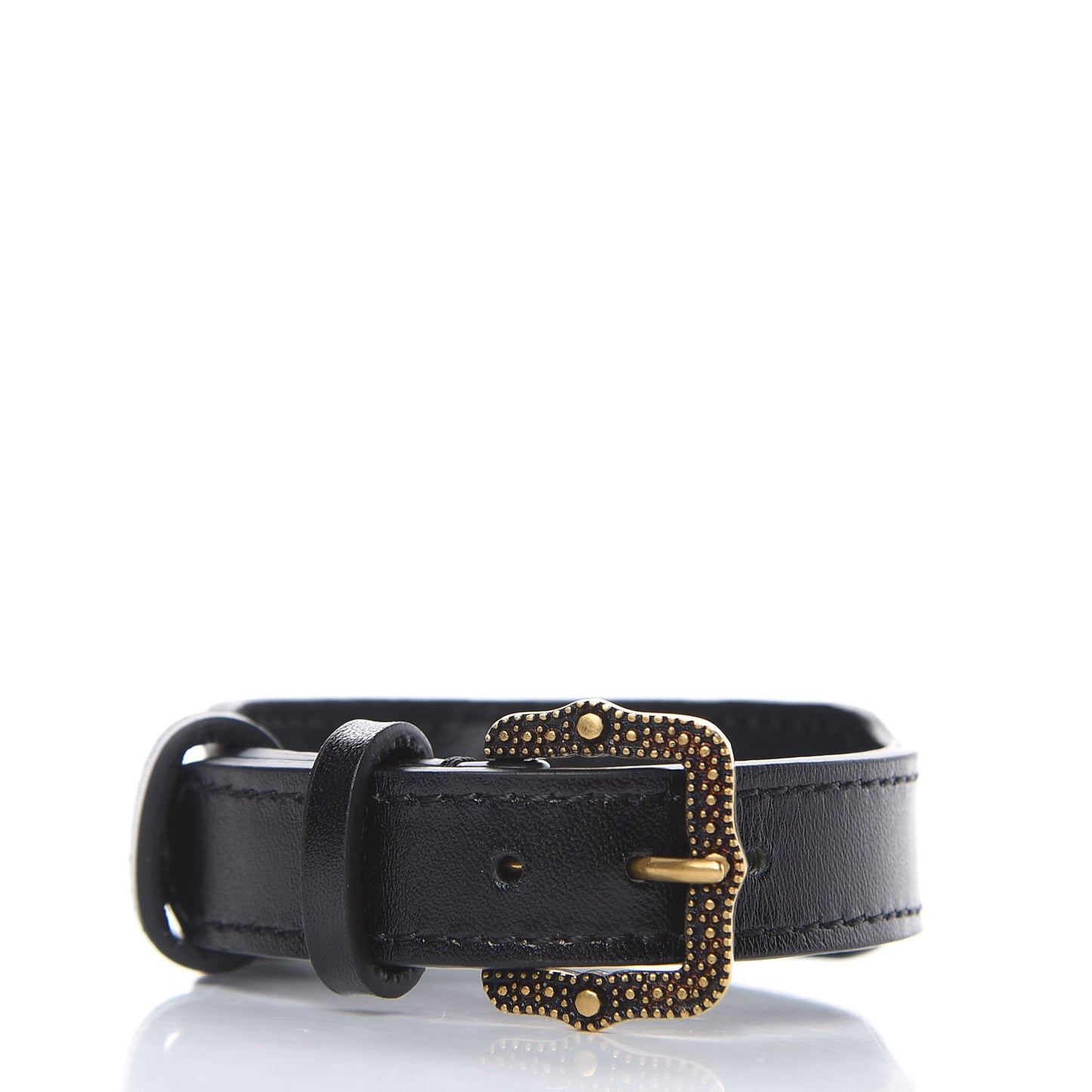 Calfskin Pearl Cherry Lion Bracelet Black