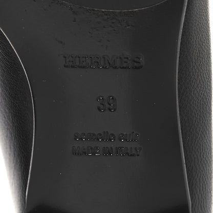 Hermes Goatskin Womens Paris Loafers 39 Black 8 of 9