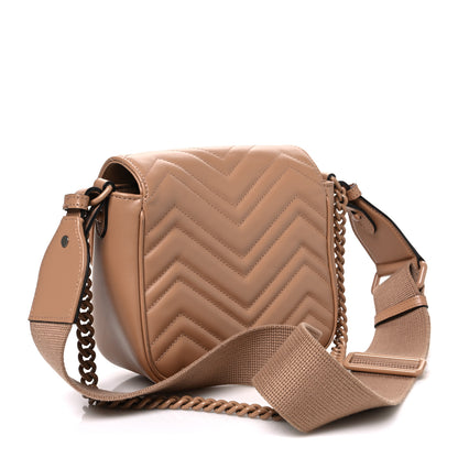 Gucci Calfskin Matelasse Monochrome Mini GG Marmont Crossbody Shoulder Bag Camelia Winter Rose 3 of 10