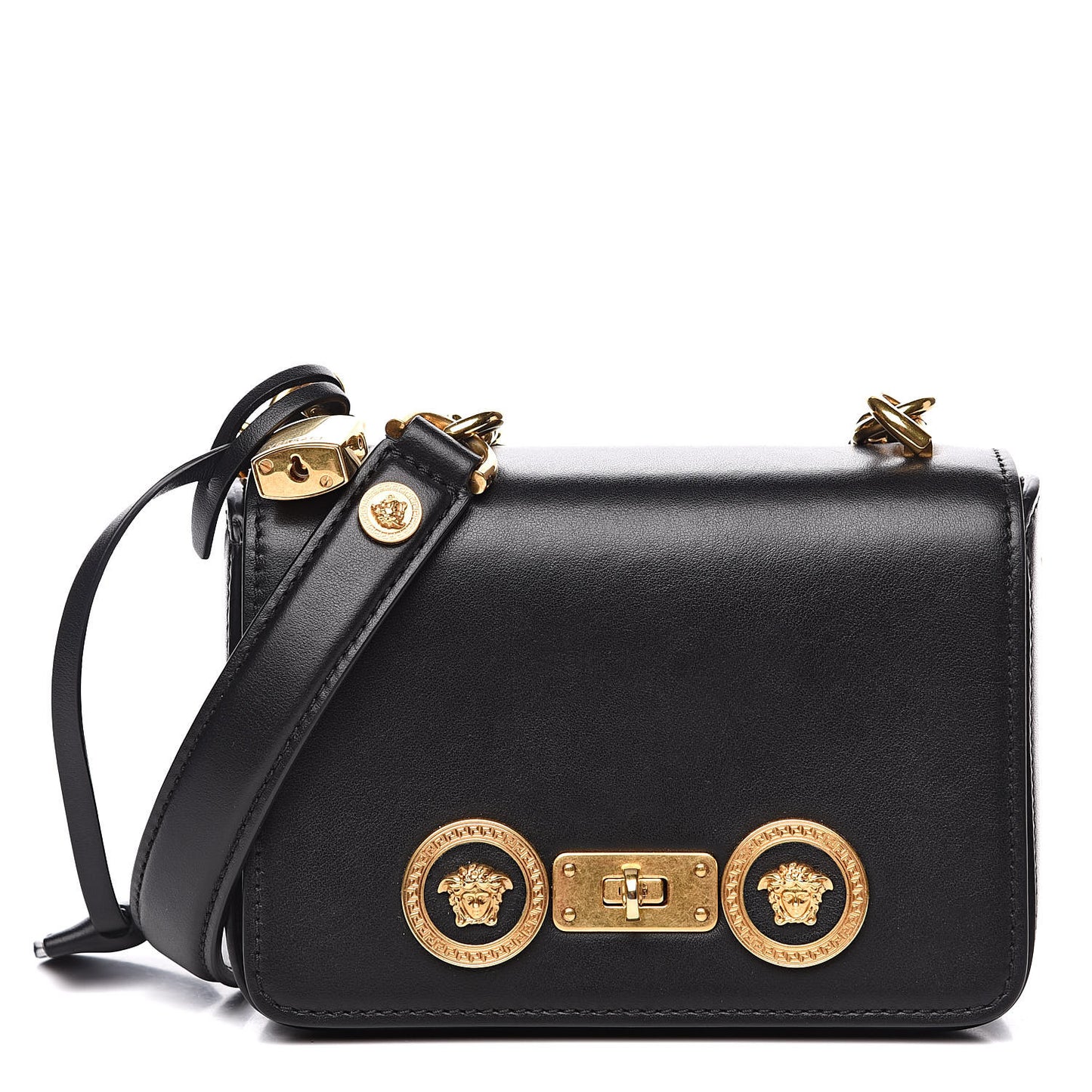 Calfskin Small Icon Chain Bag Black