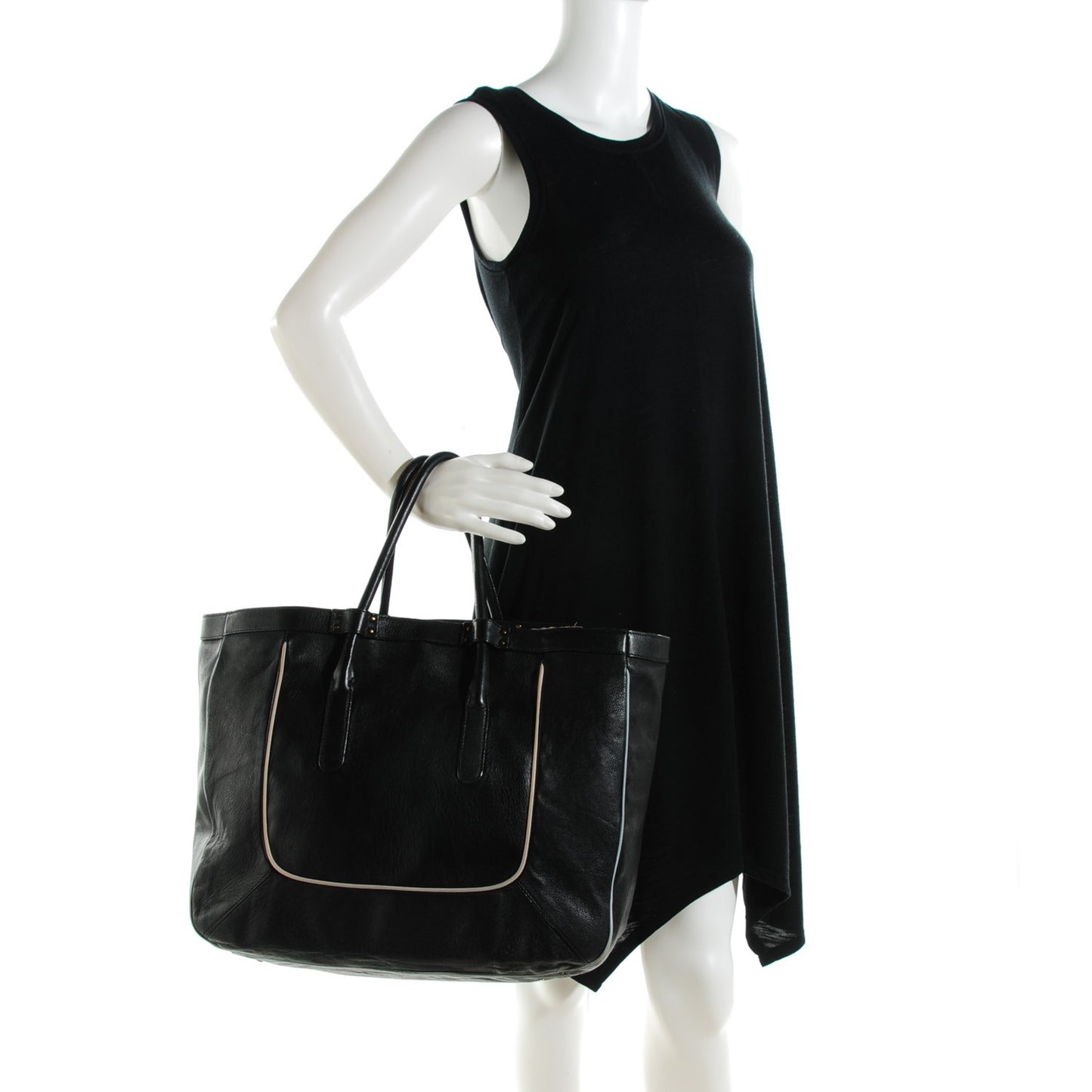 Calfskin T Tote Black
