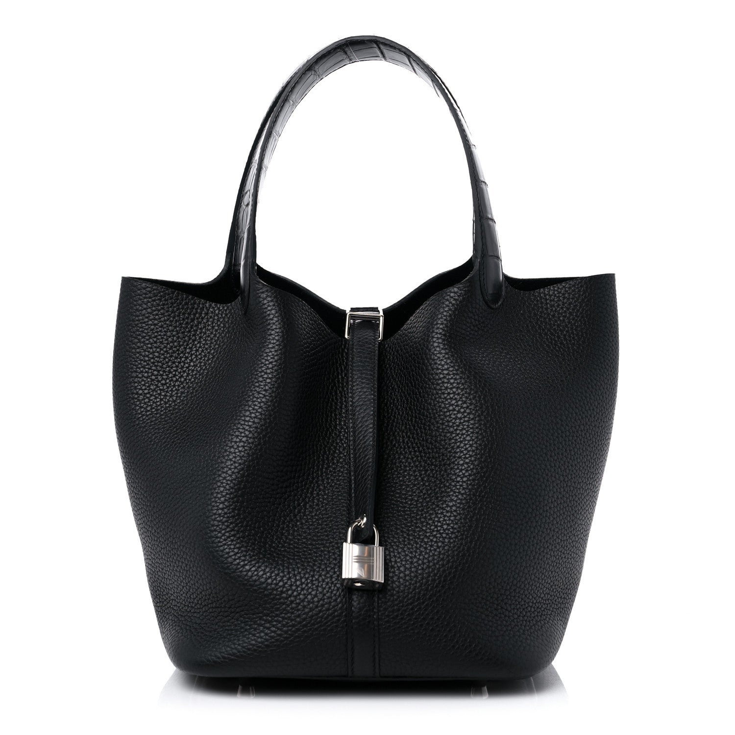 Hermes Taurillon Clemence Matte Alligator Picotin Lock Touch 22 MM Black 1 of 8