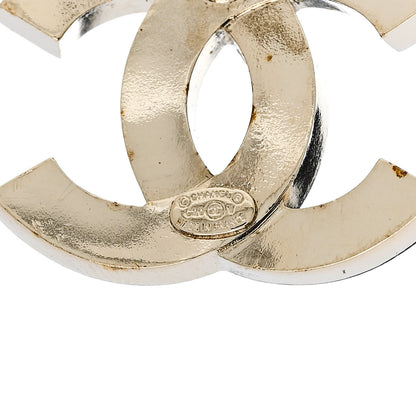 Chanel Crystal CC Earrings Light Gold 4 of 5