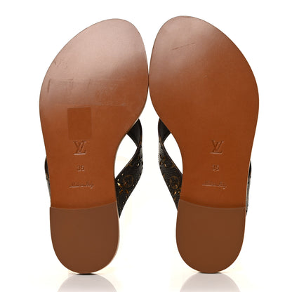 Louis Vuitton Monogram Sunny Flat Thong Sandals 35 Brown 5 of 9