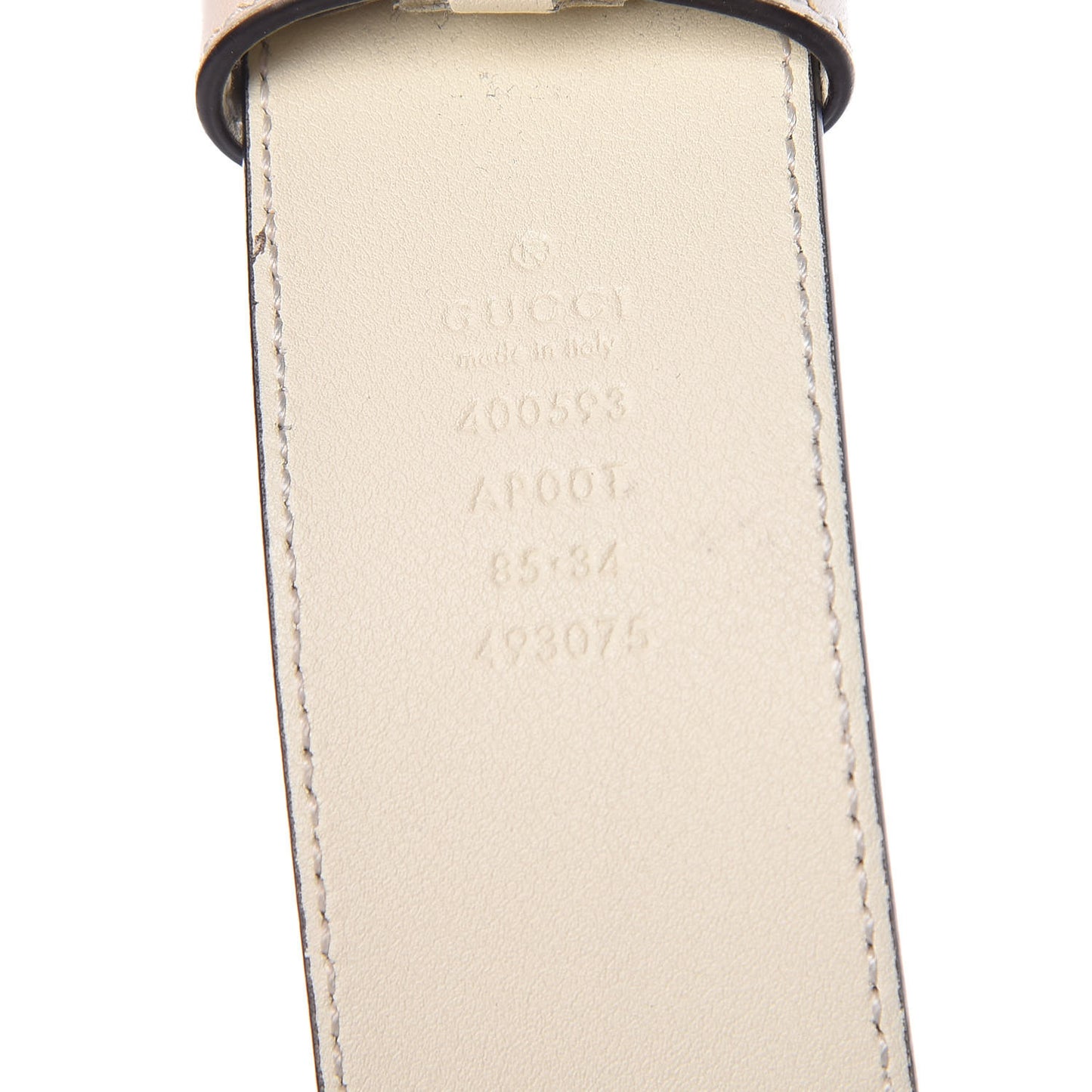 Calfskin Double G 40mm Belt 85 34 Mystic White