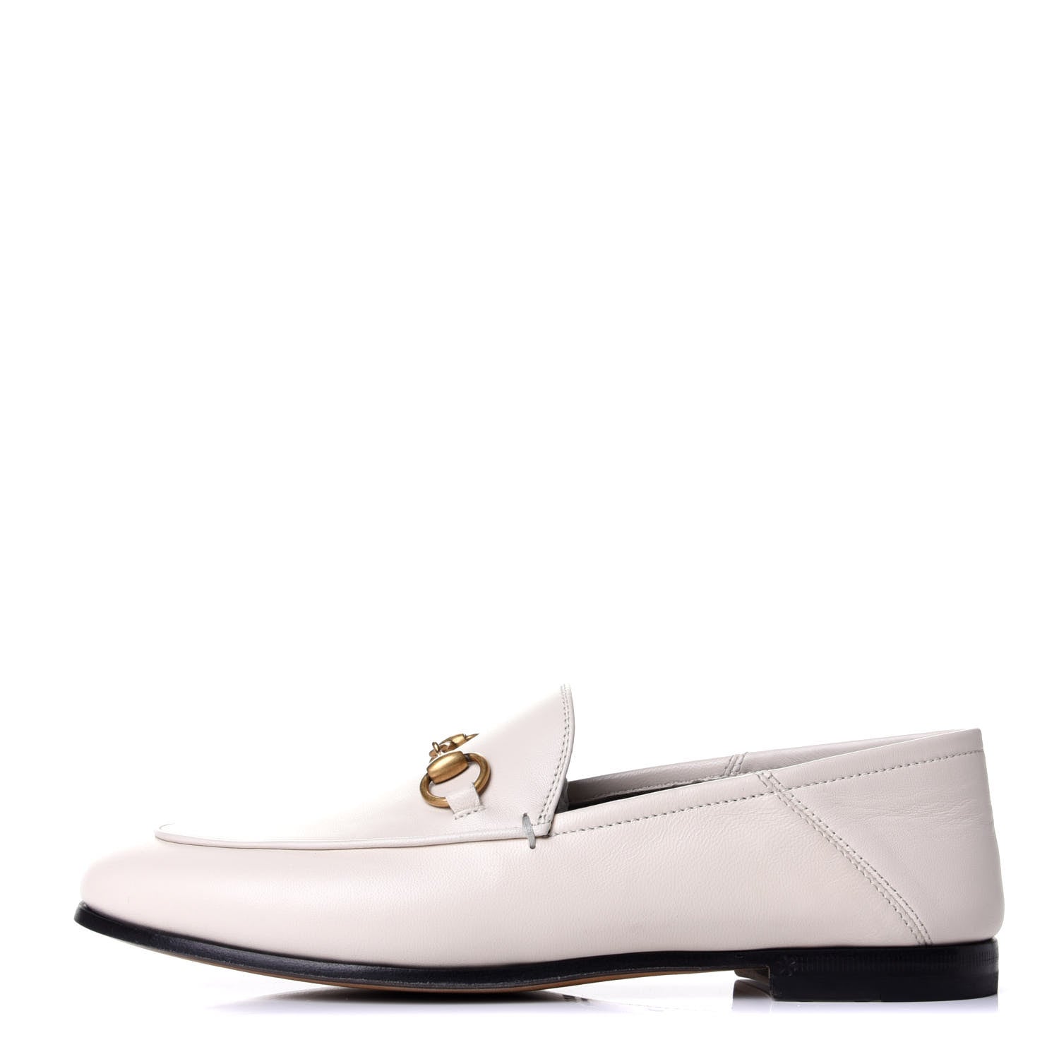 Gucci Lambskin Womens Brixton Horsebit Loafers 36 Mystic White 1 of 4