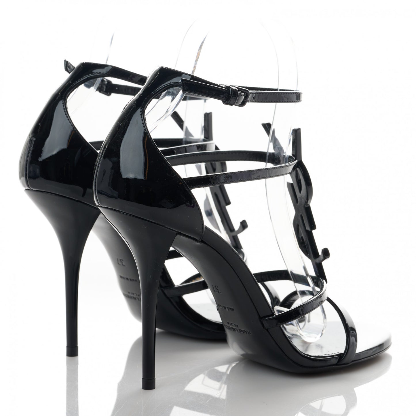 Patent Calfskin Cassandra 110 Sandals 37 Black