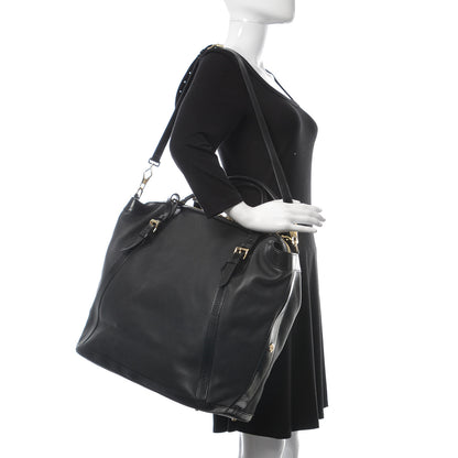 Burberry Calfskin Perforated Ellers Satchel Black 2 of 14