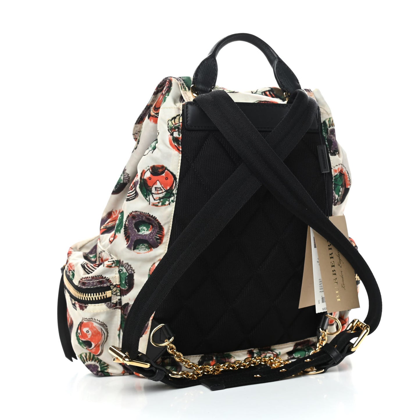 Prorsum Nylon Pallas Heads Print Medium Rucksack Backpack Natural White