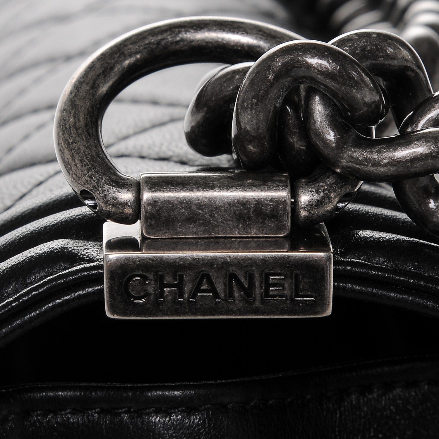Chanel Lambskin Quilted Medium Boy Flap Black 8 of 8
