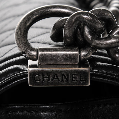 Chanel Lambskin Quilted Medium Boy Flap Black 8 of 8
