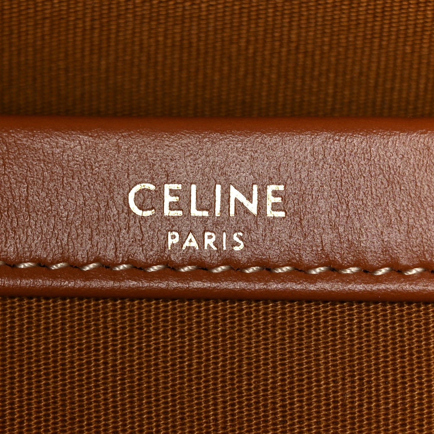 Triomphe Canvas Calfskin Mini Horizontal Cabas Tan