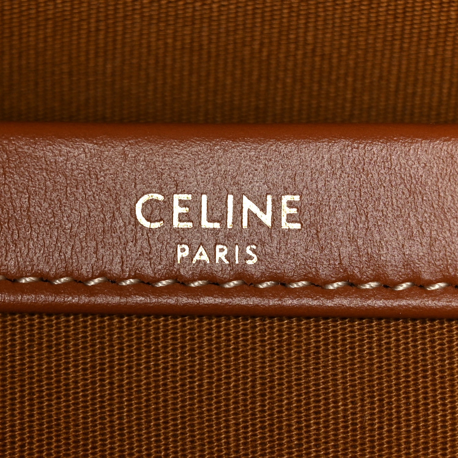Celine Triomphe Canvas Calfskin Mini Horizontal Cabas Tan 6 of 9