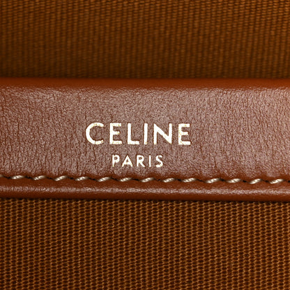 Celine Triomphe Canvas Calfskin Mini Horizontal Cabas Tan 6 of 9