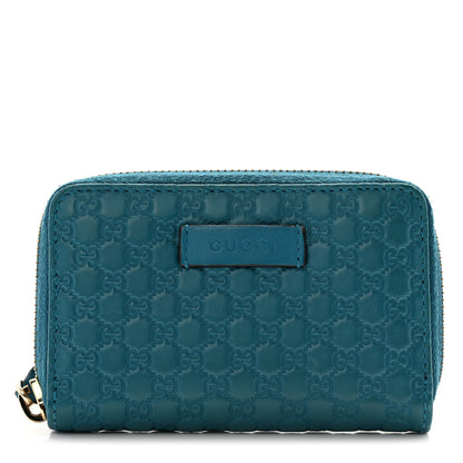 Gucci Microguccissima Zip Around Card Case Deep Cobalt 1 of 11