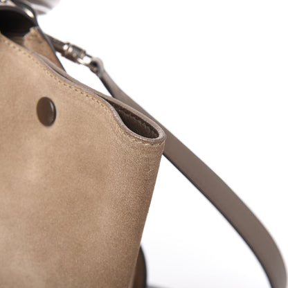 Celine Drummed Calfskin Suede Medium Trapeze Souris 12 of 13