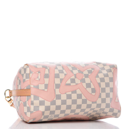 Louis Vuitton Damier Azur Tahitienne Speedy Bandouliere 30 Rose Ballerine 5 of 26