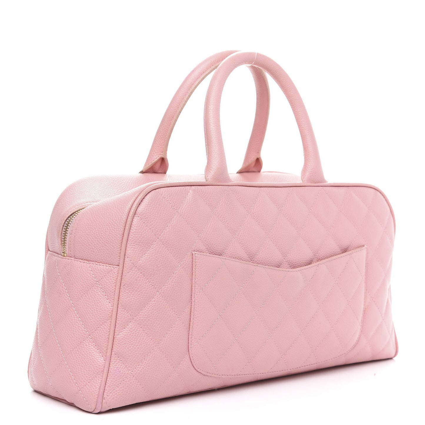 Caviar Quilted Large Bowler Pink
