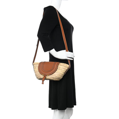 Chloe Raffia Calfskin Marcie Basket Tan 2 of 9
