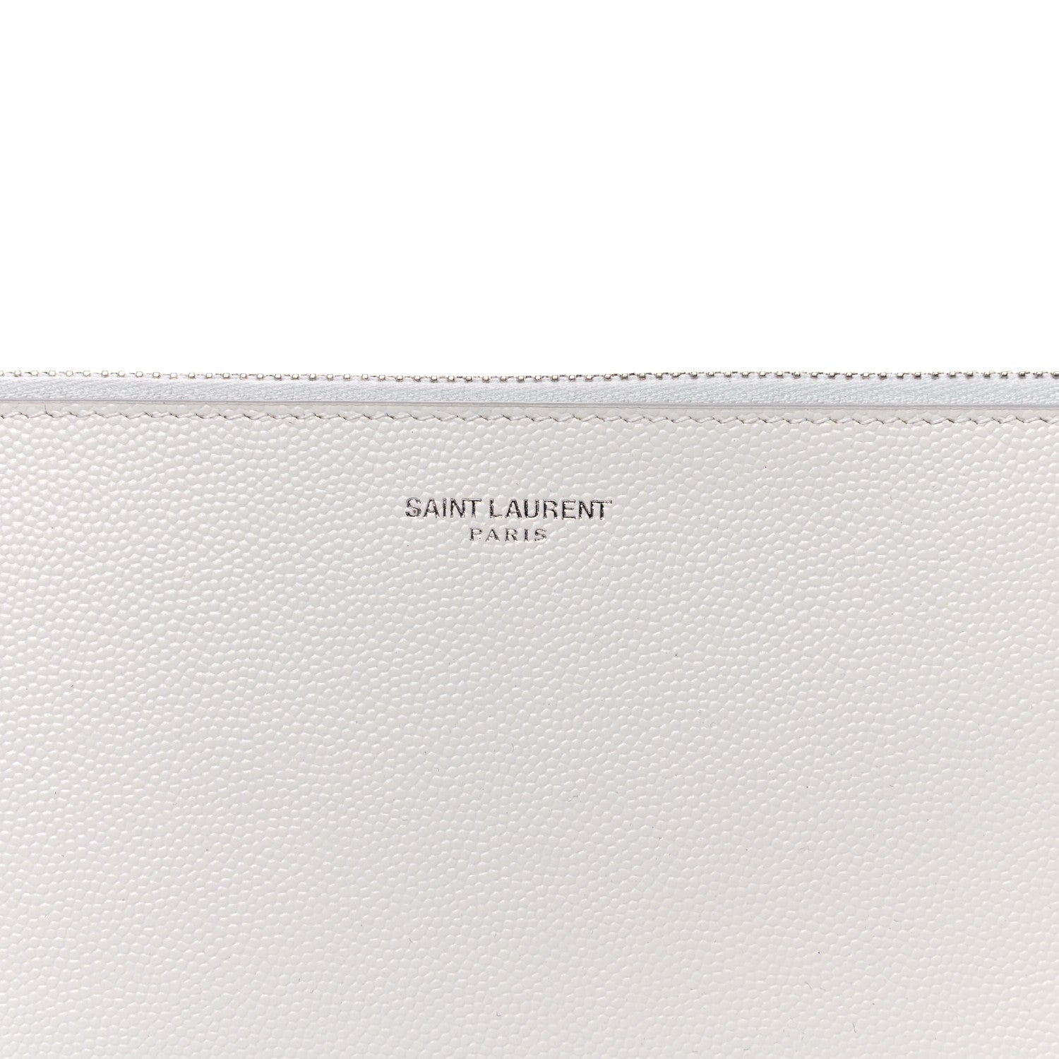 Saint Laurent Grain de Poudre Zipped Document Holder White 4 of 12
