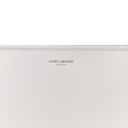 Saint Laurent Grain de Poudre Zipped Document Holder White 4 of 12
