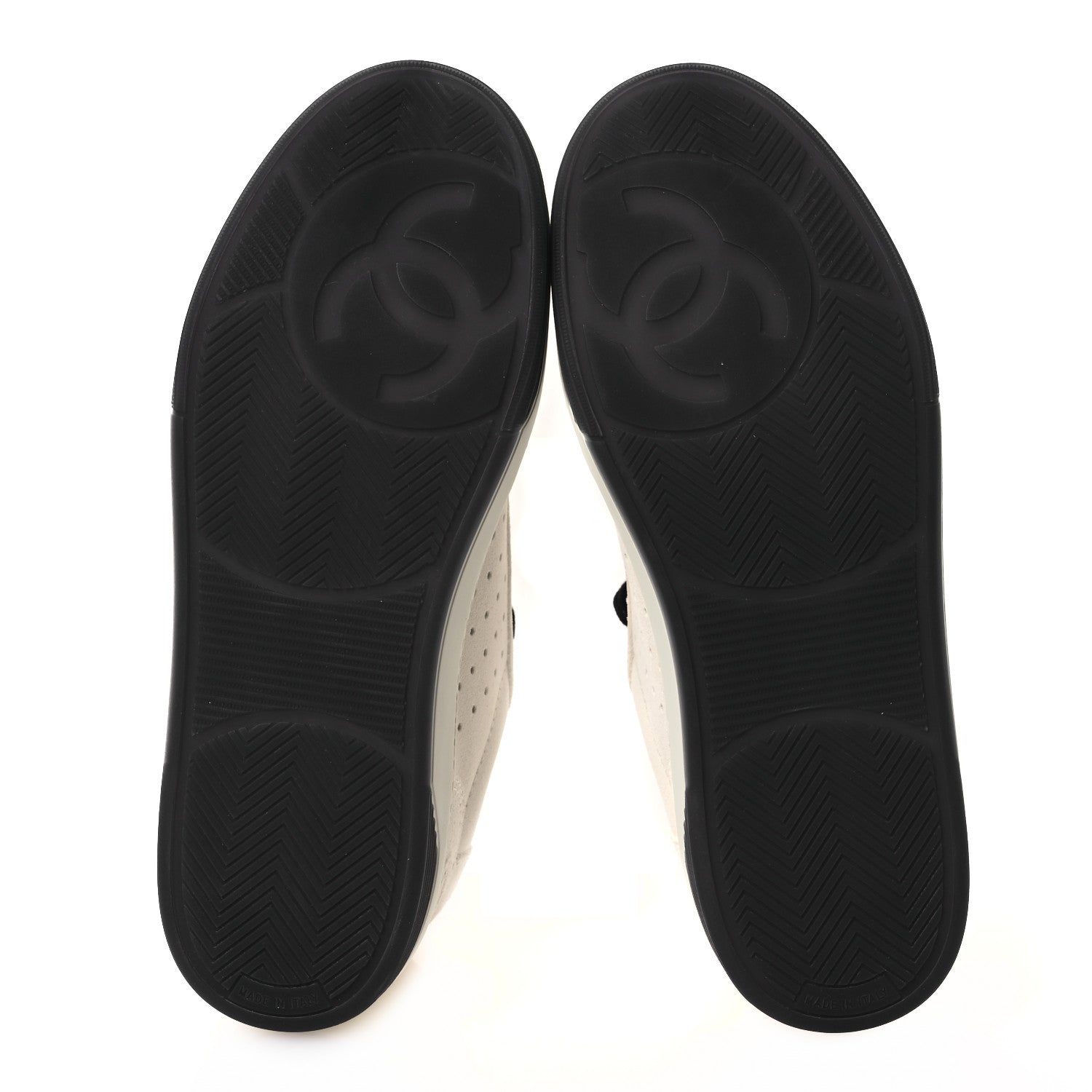 Chanel Suede Calfskin Logo Sneakers 40 Black White 7 of 11