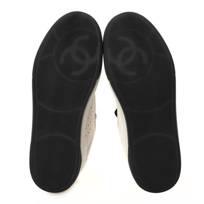 Chanel Suede Calfskin Logo Sneakers 40 Black White 7 of 11