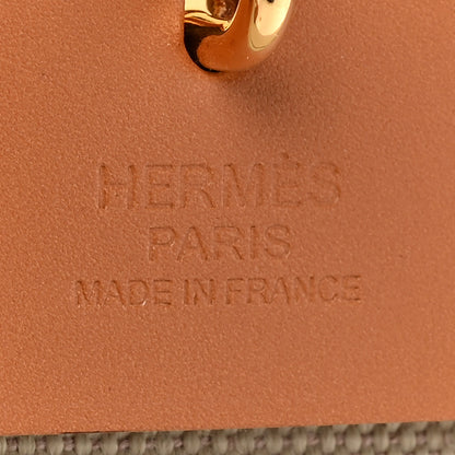 Hermes Military Toile Vache Hunter Herbag Zip Retourne 31 PM Beton Naturel 8 of 11