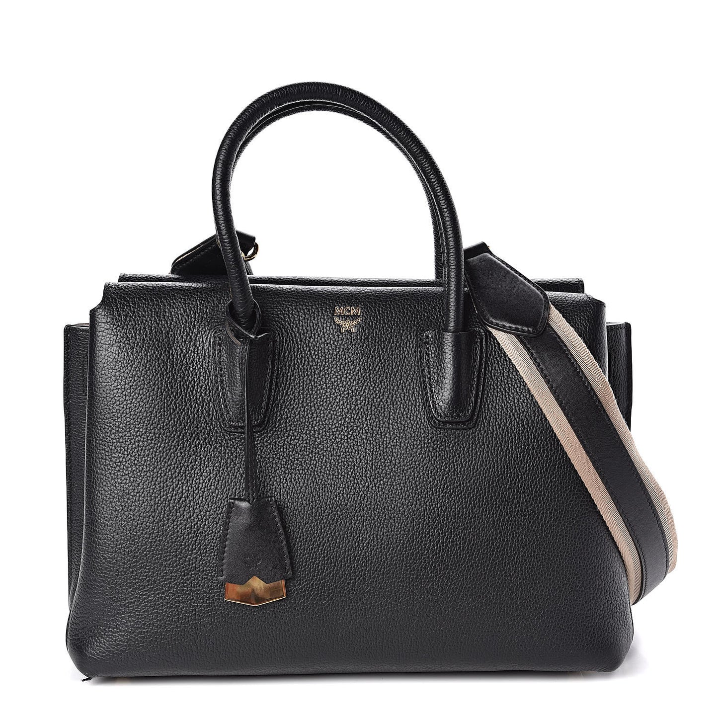 Grained Calfskin Medium Milla Tote Black