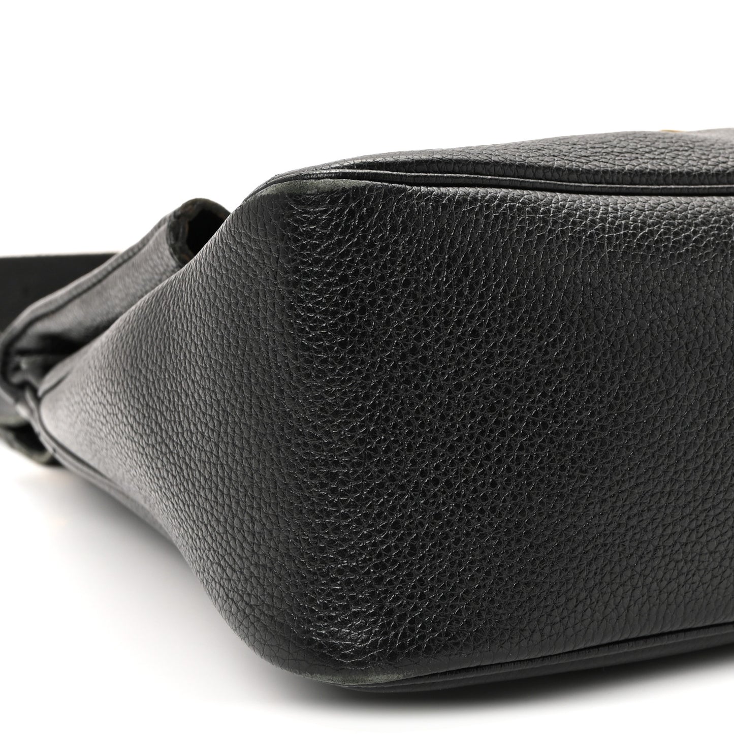 Grained Calfskin Shoulder Bag Black
