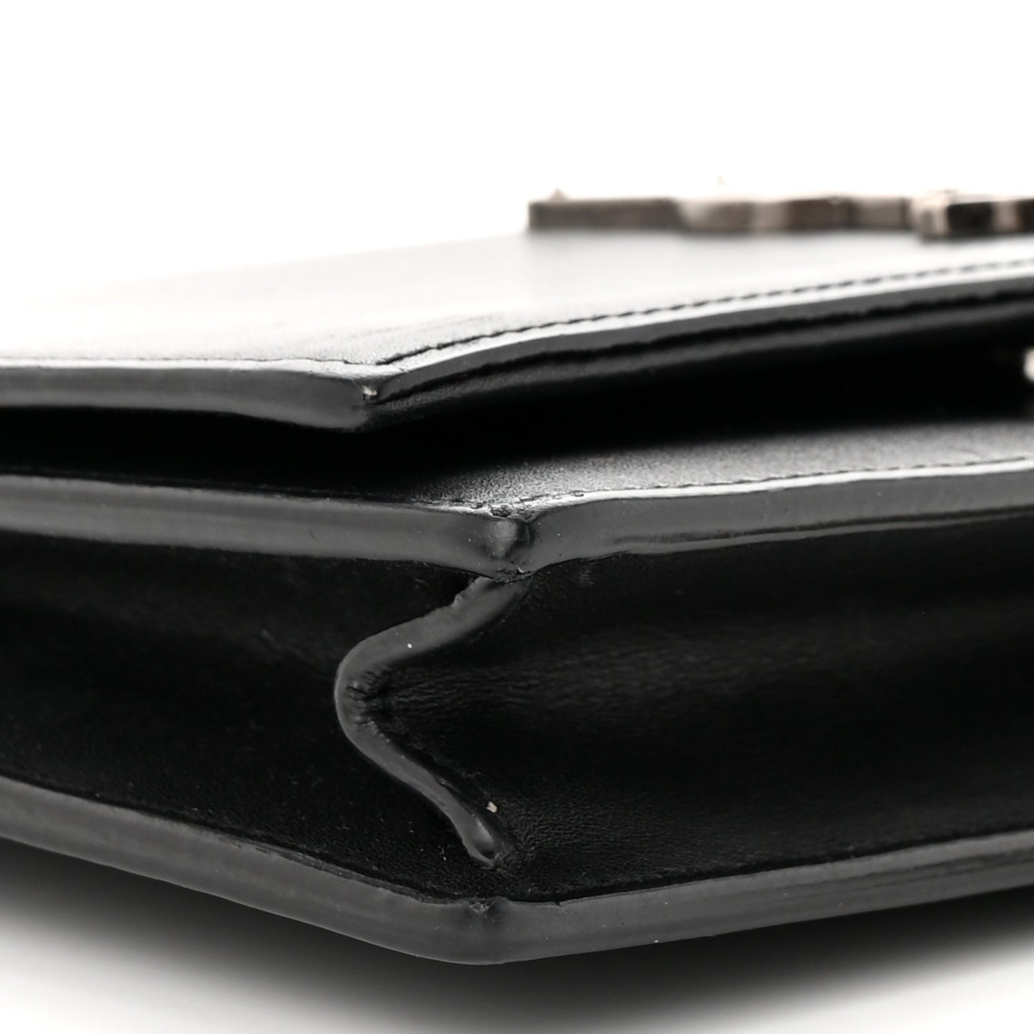 Saint Laurent Smooth Calfskin Classic Monogram Pins Kate Tassel Chain Wallet Black 8 of 14