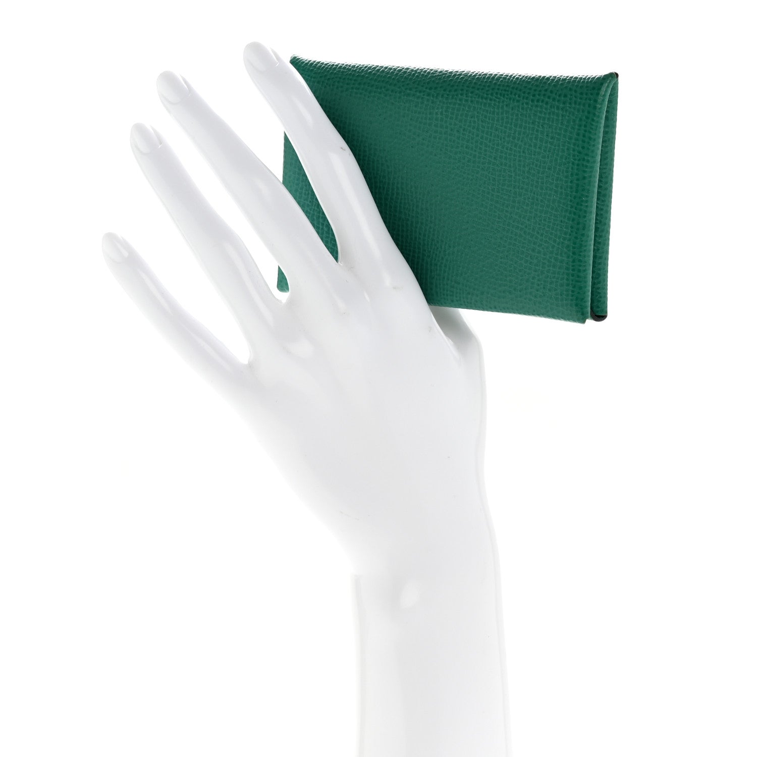 Hermes Epsom Calvi Card Case Vert Jade 2 of 9