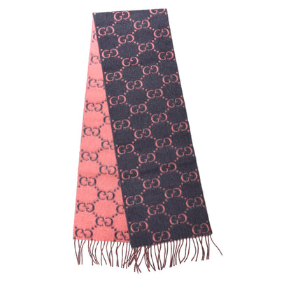 Gucci Wool Alpaca GG Monogram Lady Big GG Rock Scarf Graphite Pink 2 of 4