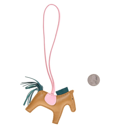 Hermes Milo Lambskin Grigri Rodeo Horse Bag Charm PM Sesame Malachite Rose Sakura 2 of 5