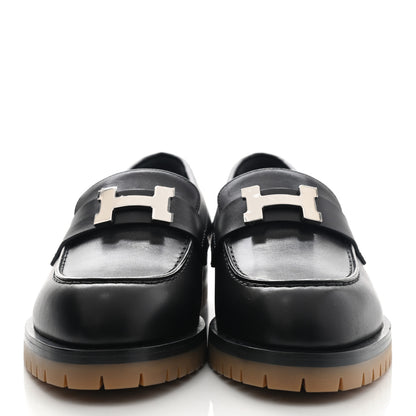 Hermes Calfskin Womens Faubourg Loafers 36.5 Black 2 of 11