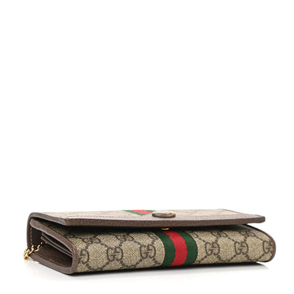 Gucci GG Supreme Monogram Web Ophidia Wallet On Chain Brown 4 of 14
