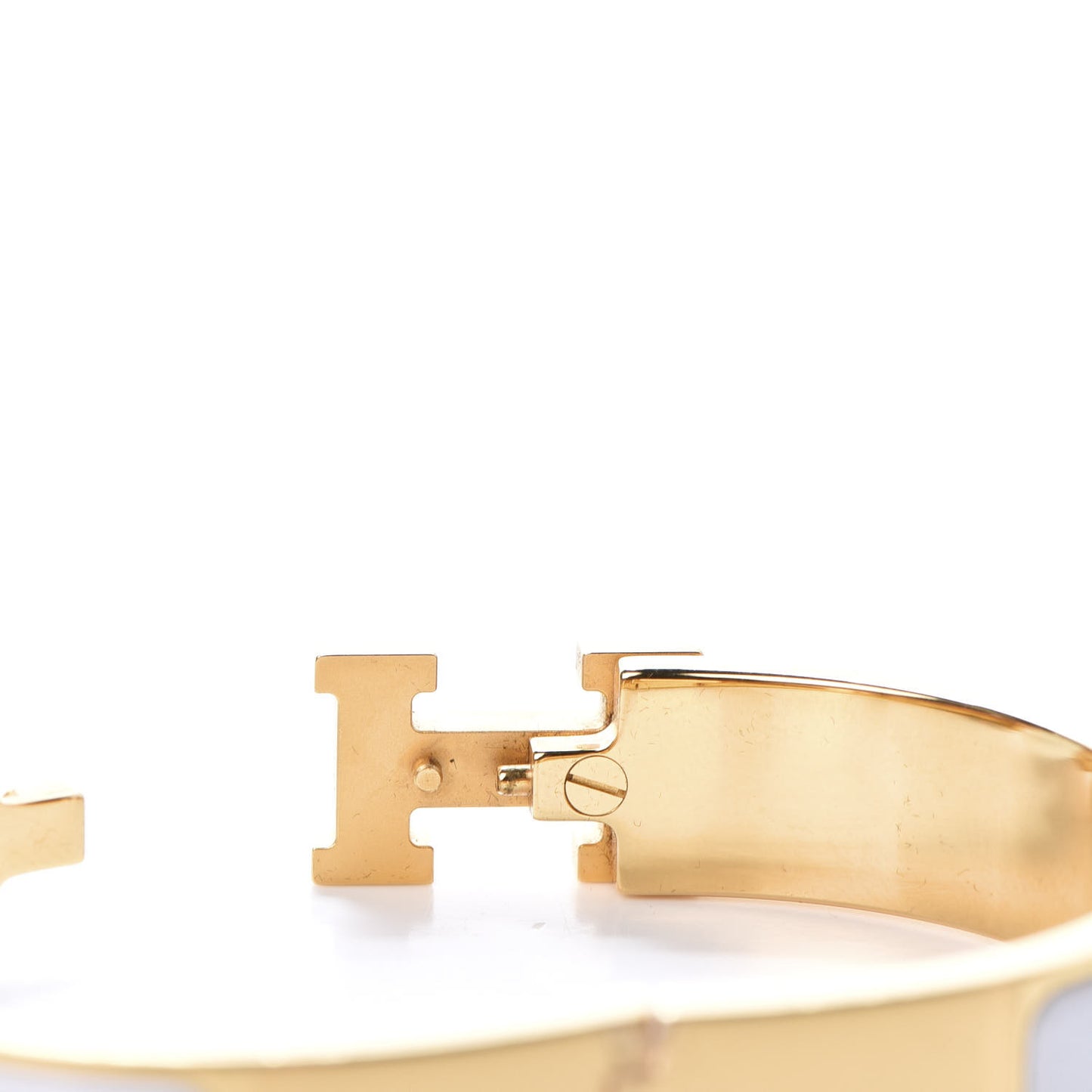 Enamel Narrow Clic Clac H Bracelet PM White