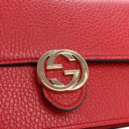 Gucci Dollar Calfskin Interlocking G Chain Wallet Red 11 of 13