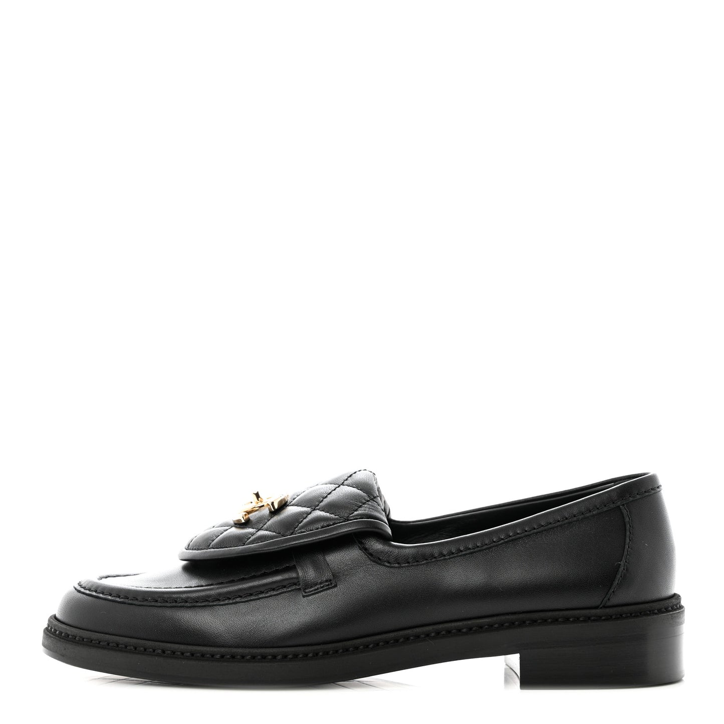 Lambskin Quilted CC Turnlock Loafers 39.5 Black