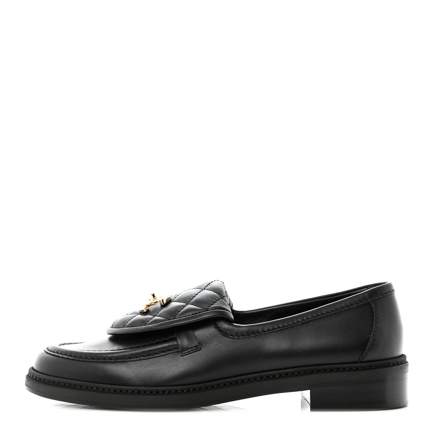 Chanel Lambskin Quilted CC Turnlock Loafers 39.5 Black 1 of 9