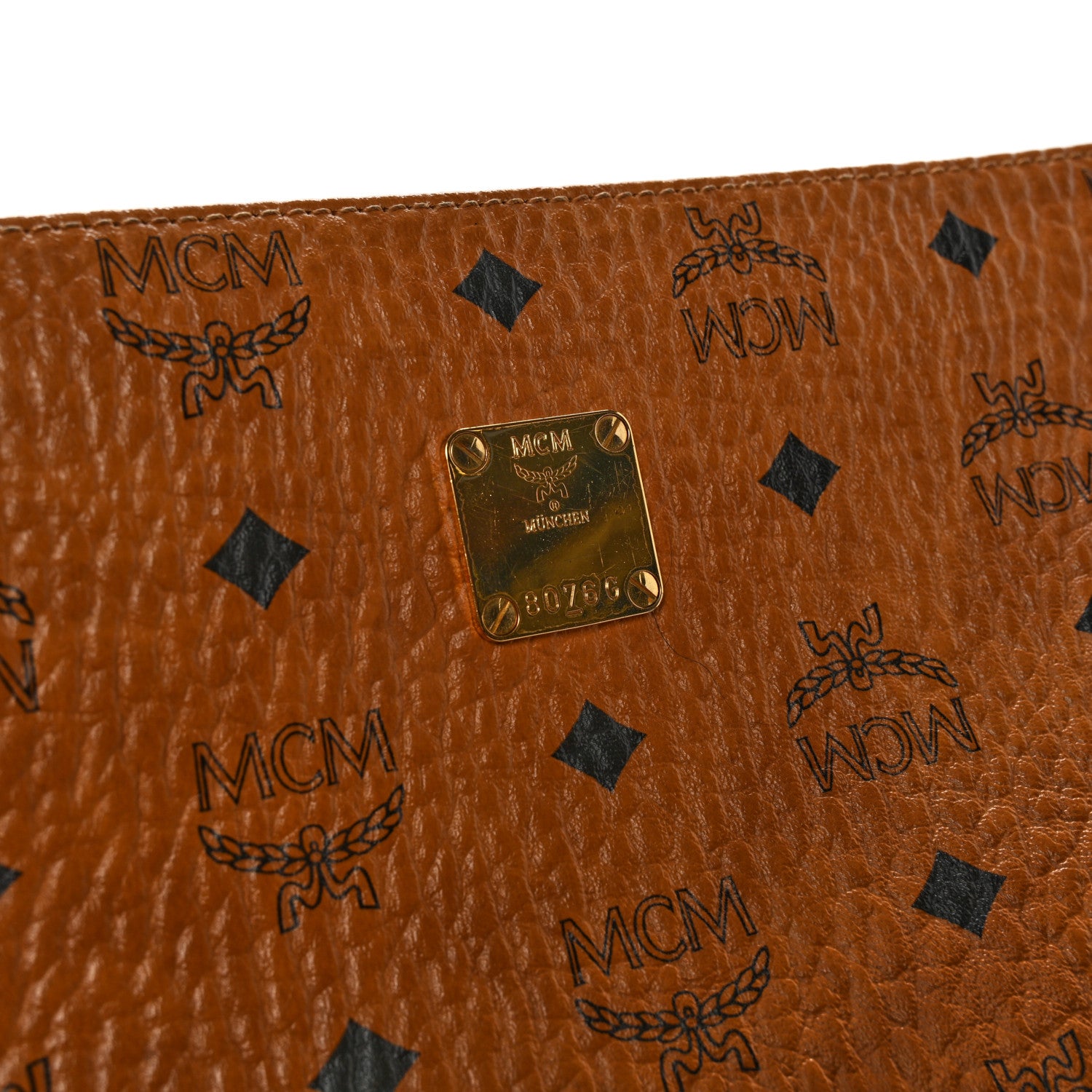 MCM Visetos Medium Zip Pouch Cognac 12 of 12