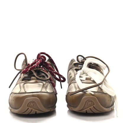 Miu Miu X NEW BALANCE Bleached Calfskin 530 SL Sneakers 37.5 Cinnamon Travertine Gray 3 of 9