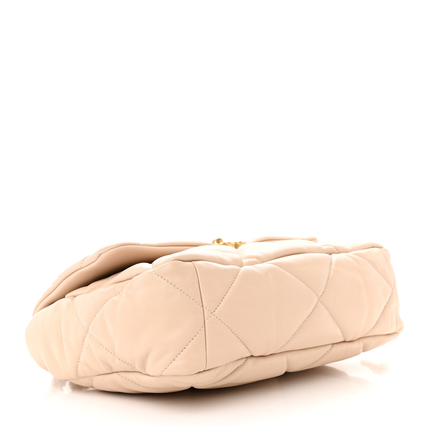 Lambskin Quilted Large Chanel 19 Flap Beige