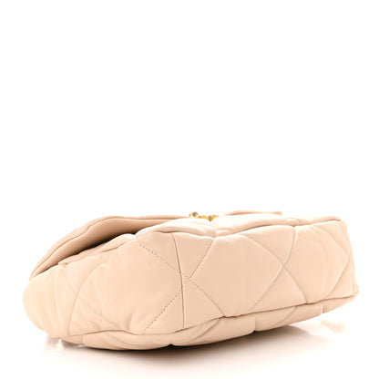 Chanel Lambskin Quilted Large Chanel 19 Flap Beige 4 of 11