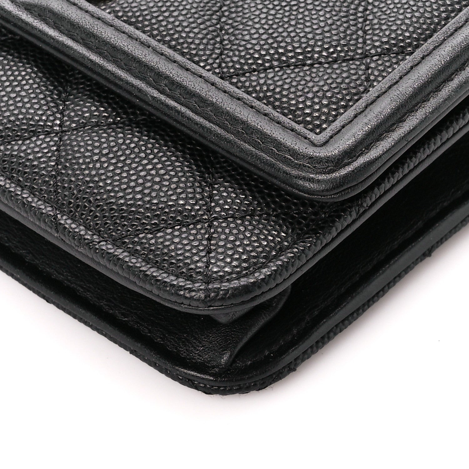 Chanel Caviar Quilted CC Filigree Wallet On Chain WOC Black 11 of 11