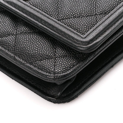 Chanel Caviar Quilted CC Filigree Wallet On Chain WOC Black 11 of 11